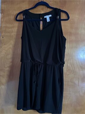 White House Black Market Black Sleeveless Drawstring Mini Dress